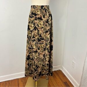 Vtg Star CCC Womens Y2K Fairy Grunge Maxi Skirt SZ 13 Black/Green/Tan Whimsigoth